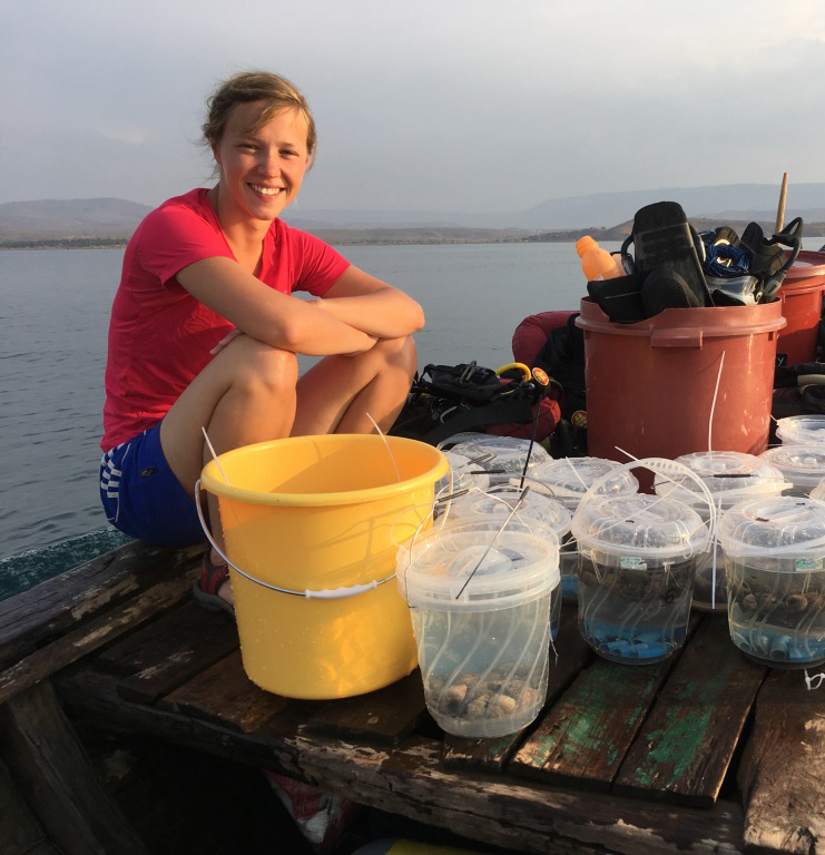Melanie Wickert on Lake Tanganyika